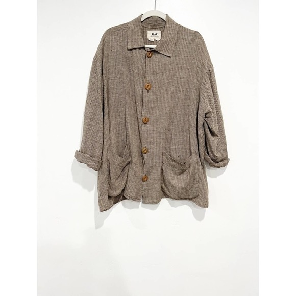 Flax by Jeanne Engelhart Oversized Button Down Tunic M - Picture 2 of 7